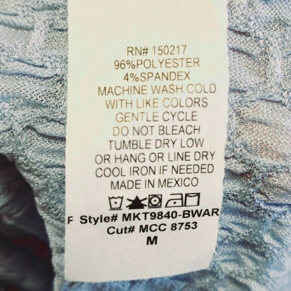 NWT WILDE SOFT BLUE POLY/SPANDEX SPRING/SUMMER TIE FRONT DETAIL TANK TOP MEDIUM - Picture 8 of 8